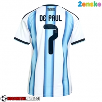 Ženske Nogometnih dresov Argentina Rodrigo De Paul #7 Domači SP 2026 Kratki rokavi